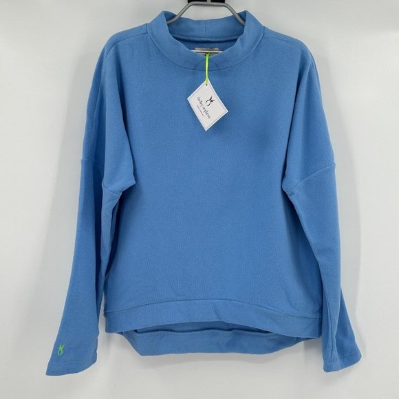 Dudley Stephens Sweaters - Dudley Stephens Periwinkle Binney Boatneck Sweater Pullover Terry Fleece sz S